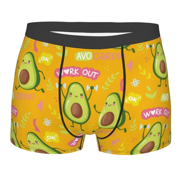 Disketp Avocado Work Out Men'S Boxer Briefs,Soft And Breathable Cotton Underwear With Comfortflex Waistband