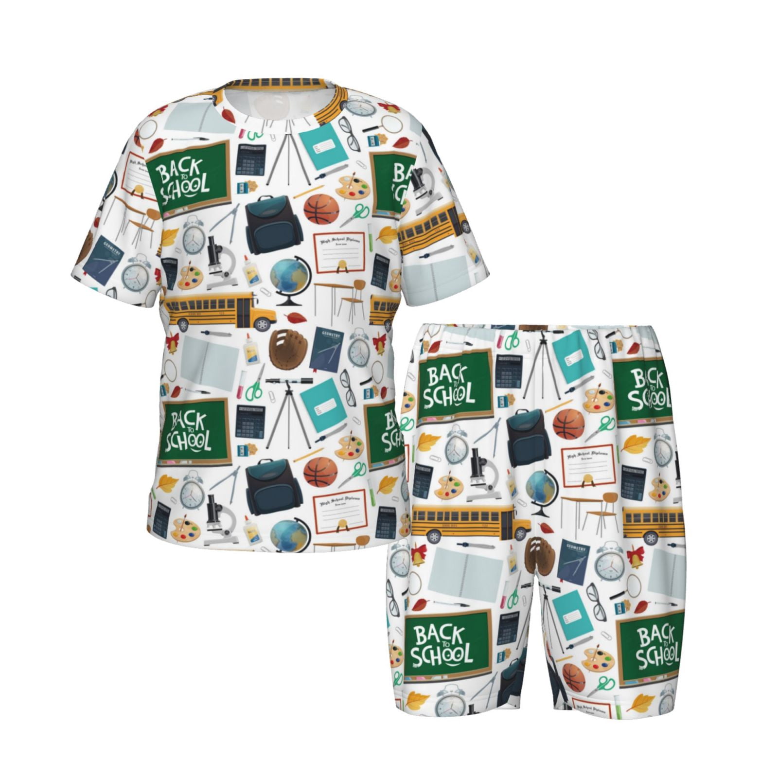 Disketp Back To School A for Kids Short Sleeve Pajamas Kids Summer Pjs