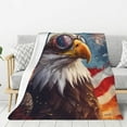 thumbnail image 1 of Disketp Bald Eagle Pilot Cozy Flannel Fleece Throw Blanket: Has a velvety texture for All Seasons - Perfect for Women, Men, & Kids"80"x60", 1 of 6