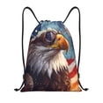 thumbnail image 1 of Disketp Bald Eagle Pilot Drawstring Backpack Drawstring Gym Bags Draw String Bags for Sports, Gym, Travel, Swimming, Beach-Small, 1 of 6