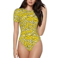 thumbnail image 1 of Disketp Banana A for Women's Short-Sleeved Onesie Fit Top T-Shirt Round Neck Basic Casual T-shirt Bodysuits-XX-Large, 1 of 7
