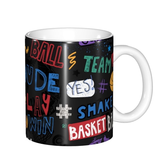 Disketp Basketball Large Coffee Mug with Handle Tea Cup Novelty Coffee Cup for Men Women Office Work