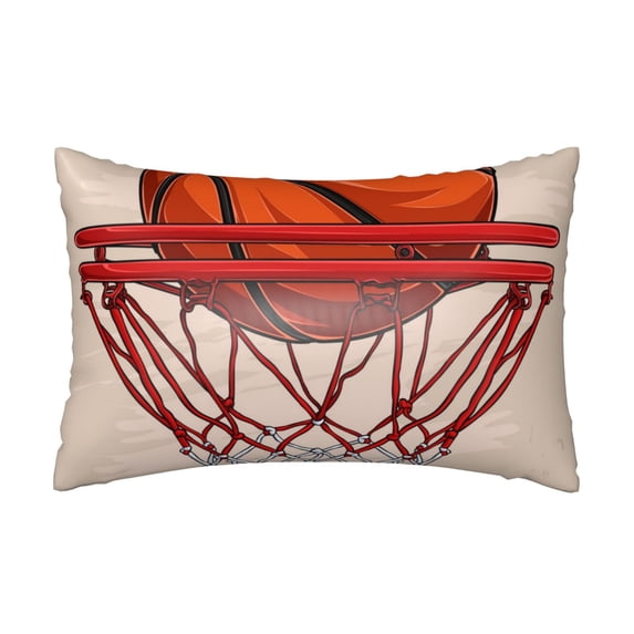 Disketp Basketball Shot Satin Pillowcase for Hair and Skin - Satin Pillow Cases Standard Size 20x30 inches with Zipper,Gifts for Women Men (without pillow core)