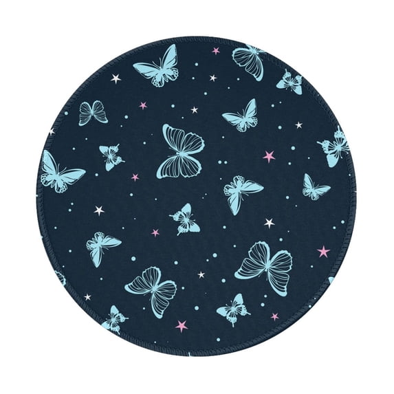 Disketp Beautiful Butterflies Small Mouse Pad 7.9x7.9 Inches,Washable Round Mousepad for Office Laptop Computer,Non-Slip Rubber Base Mouse Pads for Wireless Mouse