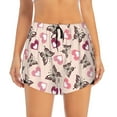 Disketp Beautiful Butterflies and Hearts Print Women's Shorts Workout