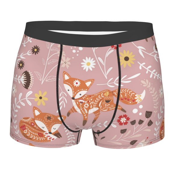 Disketp Beautiful Fox Men'S Boxer Briefs,Soft And Breathable Cotton Underwear With Comfortflex Waistband
