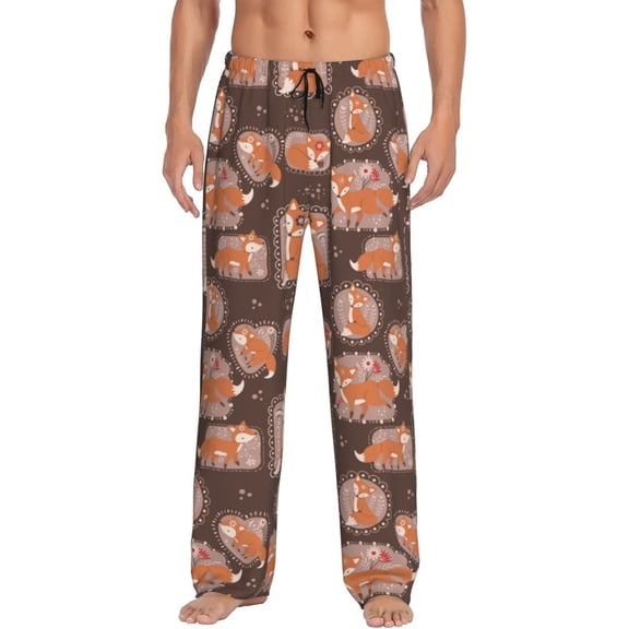 Disketp Beautiful Fox Men's Pajama Pants - Ultra Soft Fleece Sleep and Lounge Pants (Size: S-XXL)-X-Large