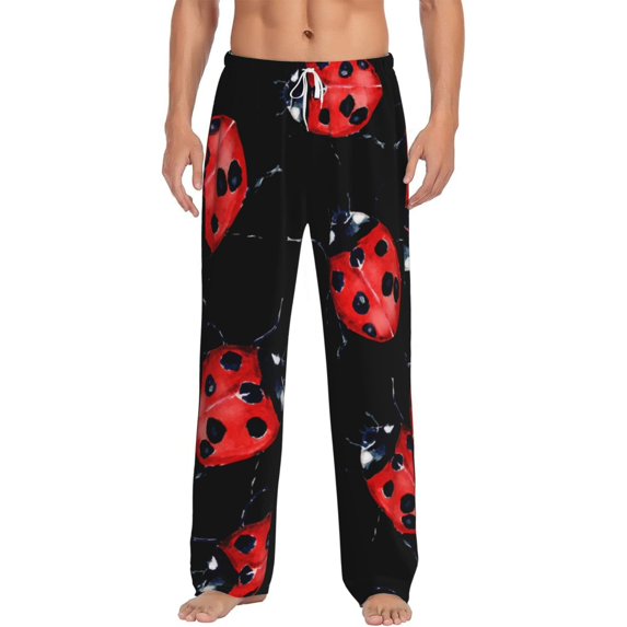 Disketp Beautiful Red Ladybug Men'S Pajama Pants - Ultra Soft Fleece Sleep And Lounge Pants (Size: S-Xxl)
