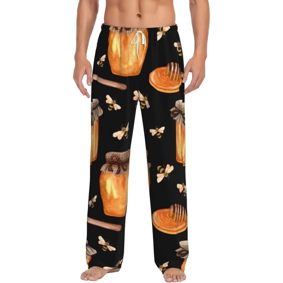Disketp Bee And Honey Men'S Pajama Pants - Ultra Soft Fleece Sleep And Lounge Pants (Size: S-Xxl)