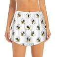 thumbnail image 1 of Disketp Bee Print Women's Shorts Workout Shorts for Athletic Gym Running Shorts with Phone Pockets Small, 1 of 8