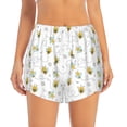 thumbnail image 1 of Disketp Bee Print Women's Shorts Workout Shorts for Athletic Gym Running Shorts with Phone Pockets Small, 1 of 8