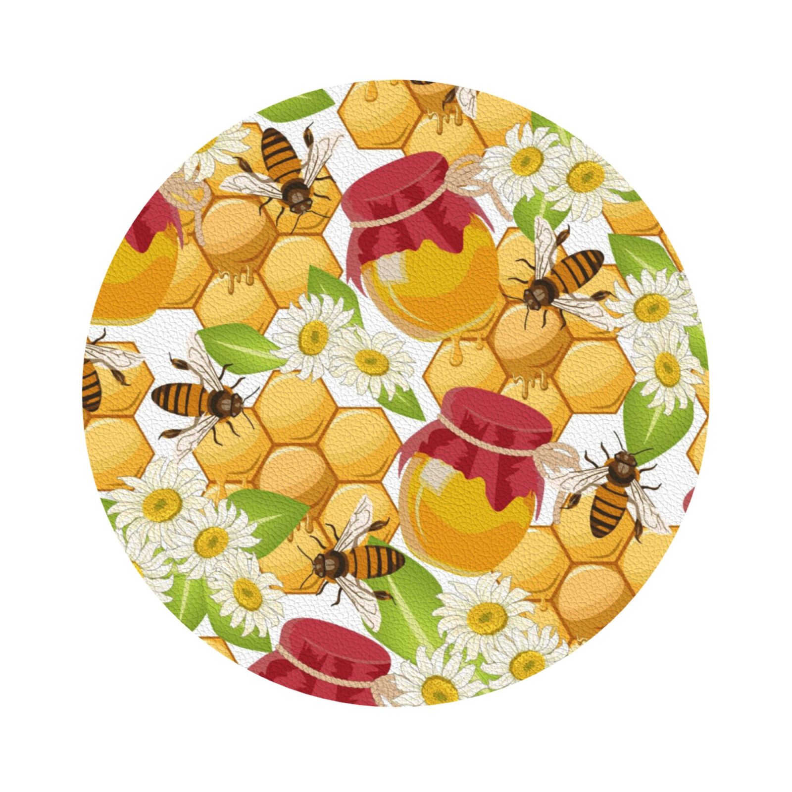 Jennifer Rose Gallery Heat Resistant Cork Back Coasters Water Colour Busy Bees Design