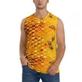 thumbnail image 1 of Disketp Bees On Hive Honeycomb Sleeveless Tshirts For Men, Muscle Shirts For Men Dry Fit Tank Top-Small, 1 of 8
