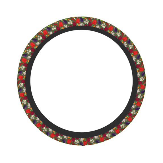 Disketp Begetable Elastic Microfiber Steering Wheel Cover for Truck,SUV,Cars,Universal 15 inch,Anti-Slip