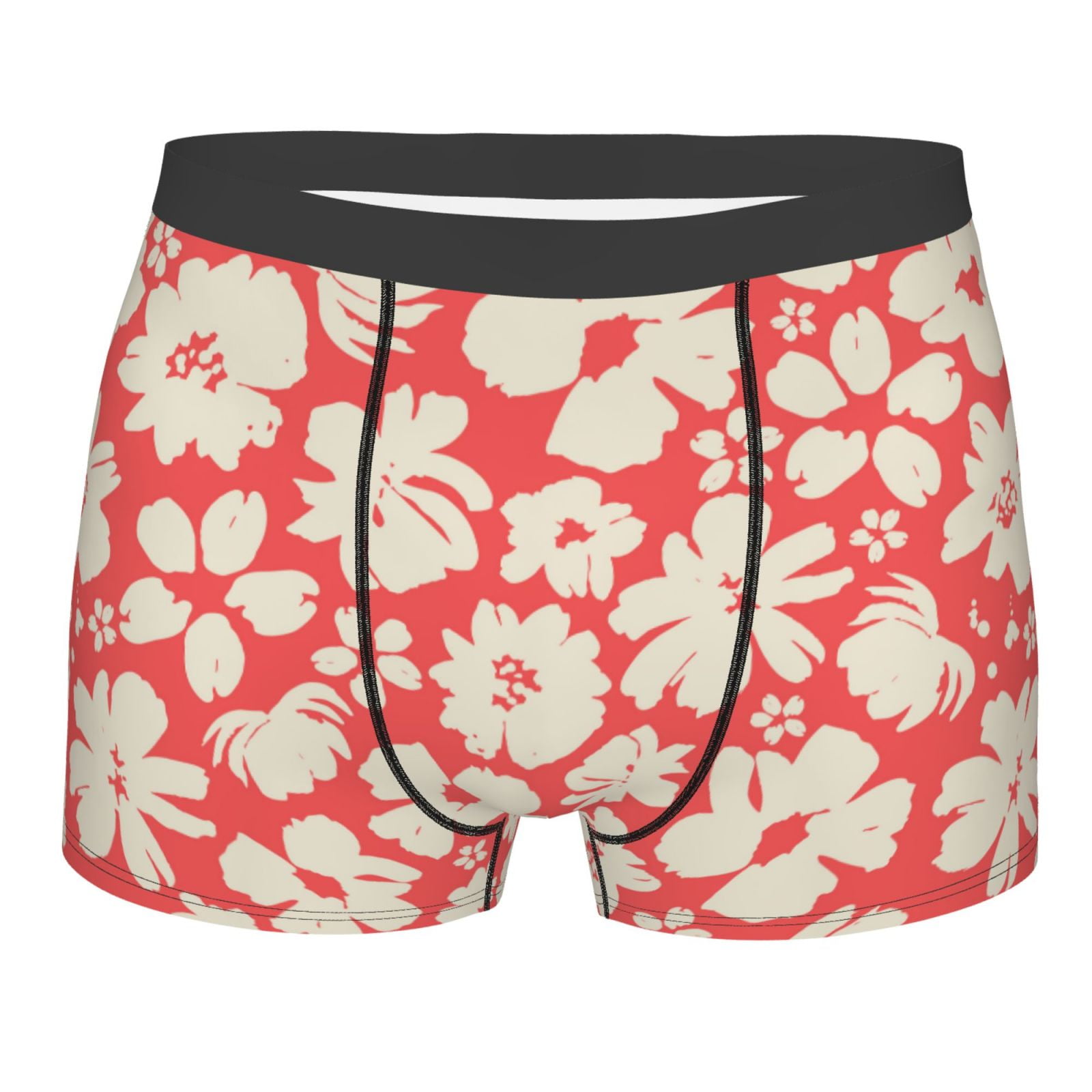 Disketp Beige Flowers Men'S Boxer Briefs,Soft And Breathable Cotton ...