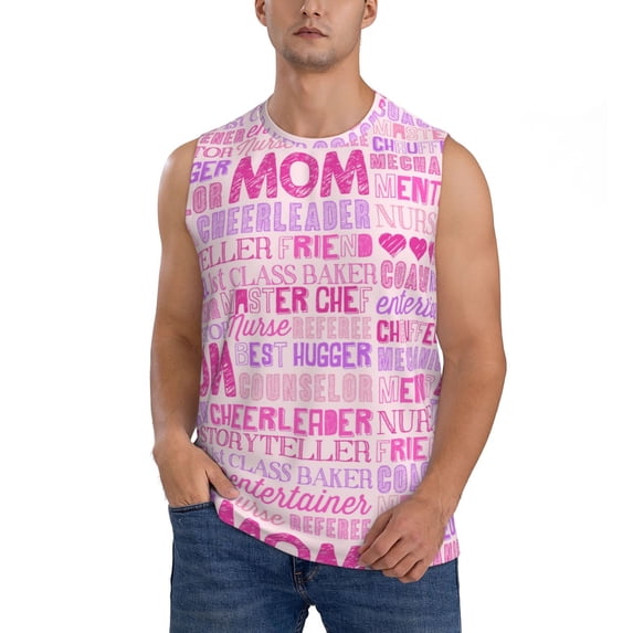 Disketp Best Mom Ever Sleeveless Tshirts For Men, Muscle Shirts For Men Dry Fit Tank Top-Large