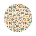 thumbnail image 1 of Disketp Bicycle And Pumpkins Funny Coasters,6 Pcs Leather Coasters with Holder, Perfect Housewarming Hostess Gifts,Protect Furniture from Water Marks Scratch and Damage,Round Shape, 1 of 7
