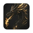 thumbnail image 1 of Disketp Black And Gold Fire Dragon Funny Coasters,6 Pcs Leather Coasters with Holder, Perfect Housewarming Hostess Gifts,Protect Furniture from Water Marks Scratch and Damage, 1 of 5