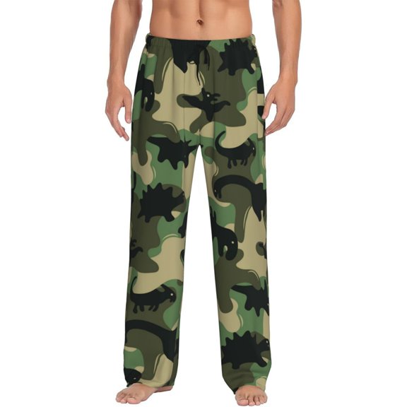 Disketp Black Dinosaur Men'S Pajama Pants - Ultra Soft Fleece Sleep And Lounge Pants (Size: S-Xxl)