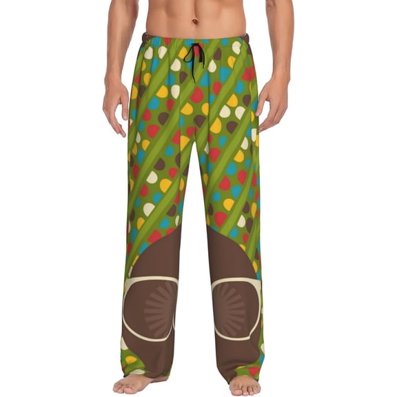 Disketp Black Head Woman With Dots Hair Men'S Pajama Pants - Ultra Soft Fleece Sleep And Lounge Pants (Size: S-Xxl)