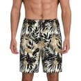 thumbnail image 1 of Disketp Black Palm Leaves for Men's Soft Sleep Pajama Shorts Lightweight Lounge Pant Sleep Pj with Elastic Waistband and Pockets-X-Large, 1 of 6