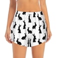 thumbnail image 1 of Disketp Black Rabbit Print Women's Shorts Workout Shorts for Athletic Gym Running Shorts with Phone Pockets Small, 1 of 8