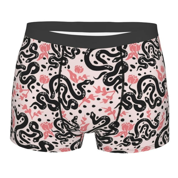 Disketp Black Snake Men's Boxer Briefs,Soft and Breathable Cotton Underwear with ComfortFlex Waistband
