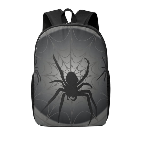 Disketp Black Spiders School Backpack, Lightweight Basic Middle School Bookbags 17 Inch Casual Daypack for Student College, Travel or Outdoor
