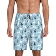 thumbnail image 1 of Disketp Black White Gray Rabbit for Men's Soft Sleep Pajama Shorts Lightweight Lounge Pant Sleep Pj with Elastic Waistband and Pockets-3X-Large, 1 of 6