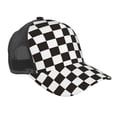 thumbnail image 1 of Disketp Black and White Checkerboard Print Trucker Hat Men Women - Mesh Baseball SnapBack Cap, 1 of 1
