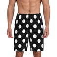 thumbnail image 1 of Disketp Black and White Polka Dot for Men's Soft Sleep Pajama Shorts Lightweight Lounge Pant Sleep Pj with Elastic Waistband and Pockets-3X-Large, 1 of 6