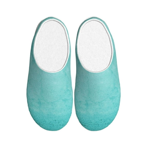 Disketp Blue And Turquoise Women's Men's Slippers Plush Slip-On House Slipper for Winter Indoor Soft Cushion Non-slip Fluffy Slides Slippers-11