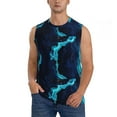 thumbnail image 1 of Disketp Blue Marble And Gold Sleeveless Tshirts For Men, Muscle Shirts For Men Dry Fit Tank Top-Small, 1 of 8
