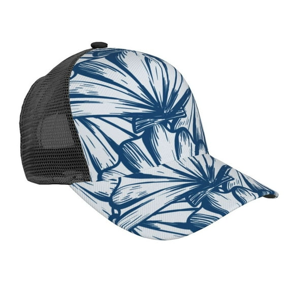 Disketp Blue Shells Print Trucker Hat Men Women - Mesh Baseball SnapBack Cap