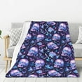 thumbnail image 1 of Disketp Blue Skull Crystal Cozy Flannel Fleece Throw Blanket: Has a velvety texture for All Seasons - Perfect for Women, Men, & Kids"50"x40", 1 of 6