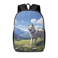 thumbnail image 1 of Disketp Blue Sky Dog School Backpack, Lightweight Basic Middle School Bookbags 17 Inch Casual Daypack for Student College, Travel or Outdoor, 1 of 6