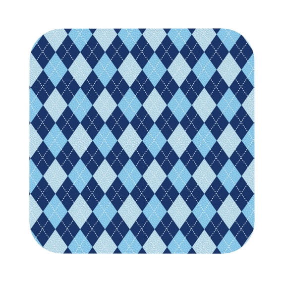 Disketp Blue Squares Funny Coasters,6 Pcs Leather Coasters With Holder, Perfect Housewarming Hostess Gifts,Protect Furniture From Water Marks Scratch And Damage