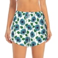 thumbnail image 1 of Disketp Blue Sunflowers Print Women's Shorts Workout Shorts for Athletic Gym Running Shorts with Phone Pockets Large, 1 of 8
