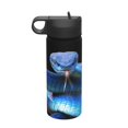 thumbnail image 1 of Disketp Blue Viper Snake 2 18oz Sports Insulated Kettle With Straw Insulated Water Bottle For Running Hiking Cycling Climbing Man'S Womens Sports Water Bottle, 1 of 8