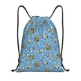 thumbnail image 1 of Disketp Blue paisley pattern Drawstring Backpack Drawstring Gym Bags Draw String Bags for Sports, Gym, Travel, Swimming, Beach-Medium, 1 of 6