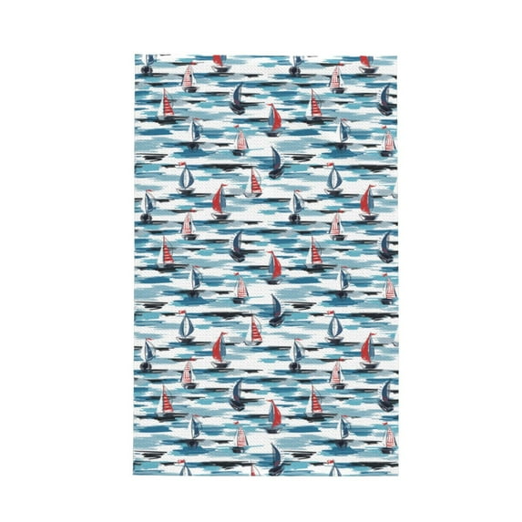 Disketp Boat In Ocean Waffle Weave Kitchen Dish Cloth,Super Absorbent Kitchen Dish Towels 16*26 Inches for Dish Rags Washing Dishes, Drying Dishes
