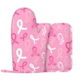 thumbnail image 1 of Disketp Breast Cancer Awareness Oven Mitts And Potholders Bbq Gloves-Oven Mitts And Pot Holders With Recycled Infill Silicone Non-Slip Cooking Gloves For Cooking Baking Grilling, 1 of 9