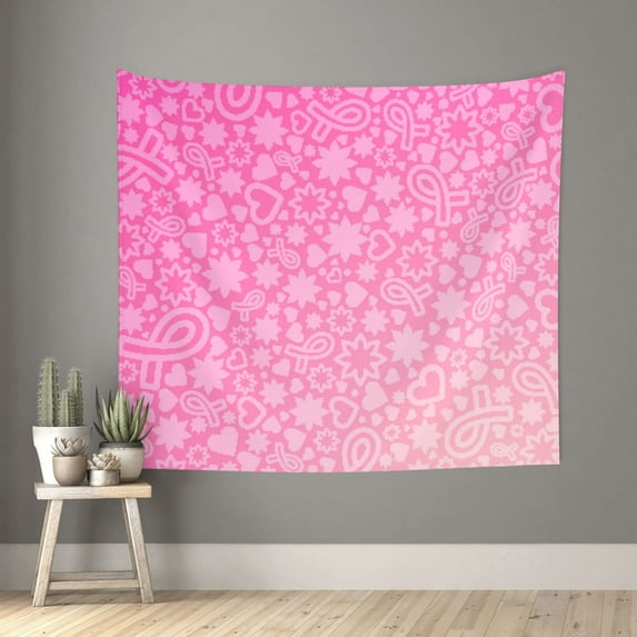 Disketp Breast Cancer Pink Ribbons Awareness Tapestry 60x51 InchesTapestry for Living Room Bedroom Home