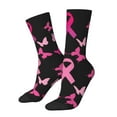 thumbnail image 1 of Disketp Breast Cancer Unisex Crew Socks Lightweight Breathable Ventilation Ankle Socks, Mid-calf socks for Daily, 1 of 6