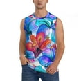 thumbnail image 1 of Disketp Bright Flowers Sleeveless Tshirts For Men, Muscle Shirts For Men Dry Fit Tank Top-Medium, 1 of 8