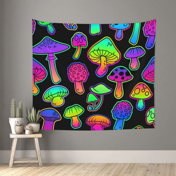 Disketp Bright Mushrooms Tapestry 60x51 InchesTapestry for Living Room Bedroom Home