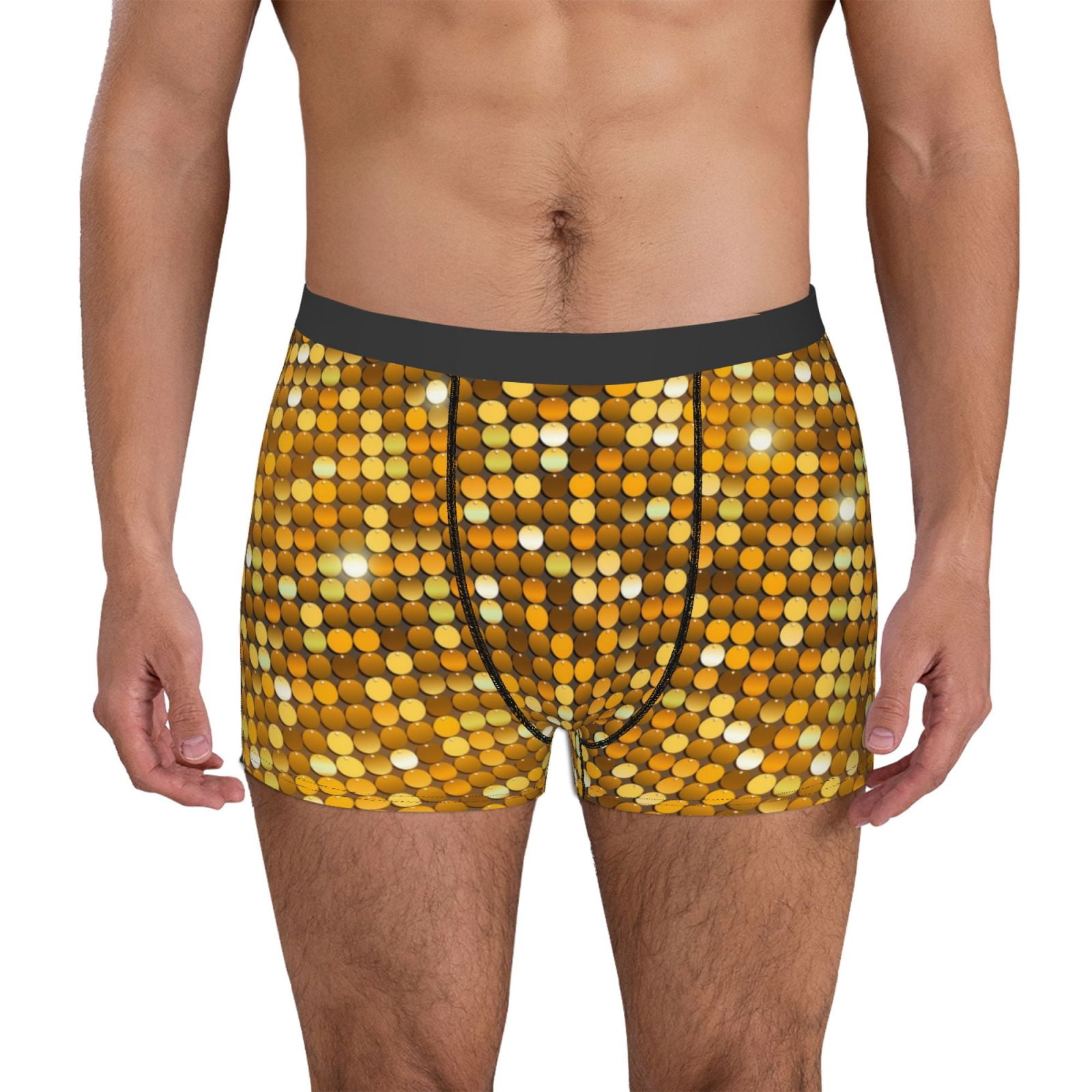 Disketp Bright Shiny Golden Men's Boxer Briefs,Soft and Breathable ...