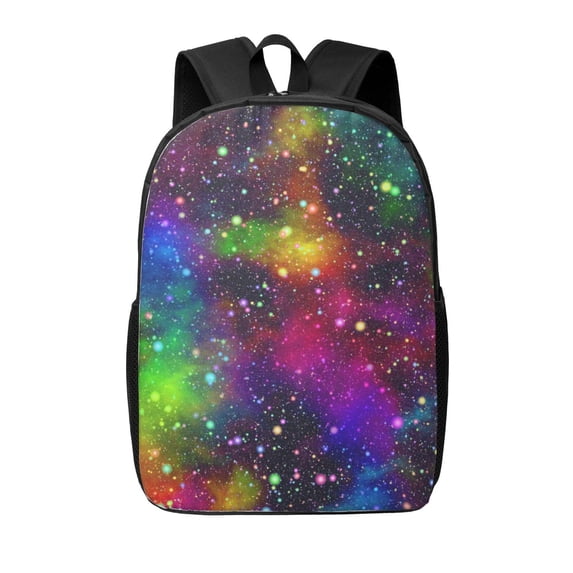 Disketp Bright Universe School Backpack, Lightweight Basic Middle School Bookbags 17 Inch Casual Daypack for Student College, Travel or Outdoor