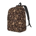 thumbnail image 1 of Disketp Brown Camouflage Skull Canvas Backpack Lightweight Travel Daypack Student Rucksack Laptop Backpack-Small, 1 of 5