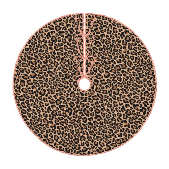 Disketp Brown Leopard Christmas Tree Skirt, Christmas Tree Decorations, Christmas Decor, Tree Mat Decoration(30-48IN)-30"